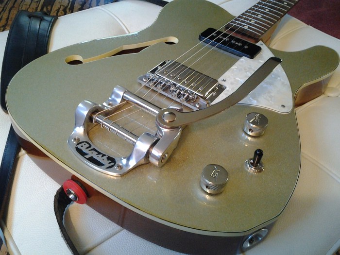 The control layout and the improvised pickguard were Dave's.